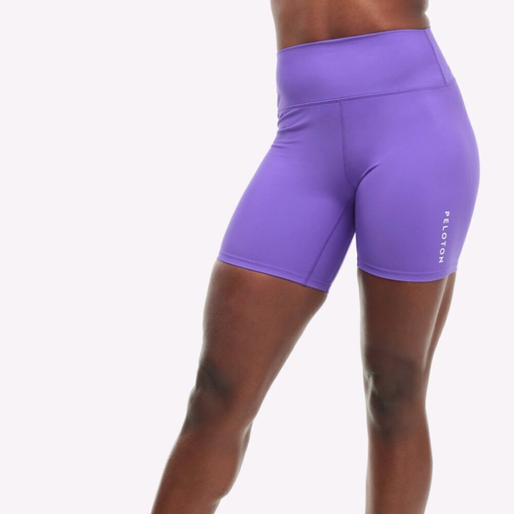 Peloton NWT Cadent 7” High Rise Performance Athletic Bike Shorts Purple, Medium